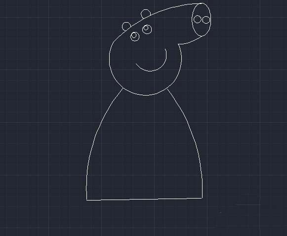 用CAD怎么画简笔画效果的小猪佩奇 用CAD怎么画简笔画效果的小猪佩奇