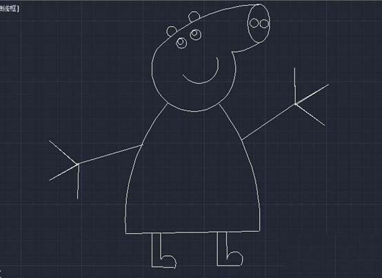 用CAD怎么画简笔画效果的小猪佩奇 用CAD怎么画简笔画效果的小猪佩奇