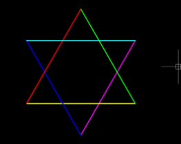 CAD怎么画彩色的六芒星图案 CAD怎么画彩色的六芒星图案