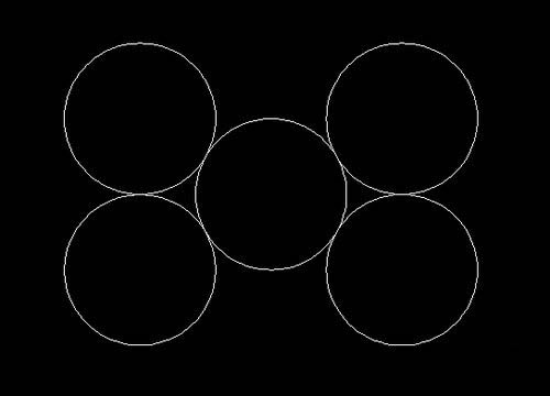 CAD中如何绘制矩形内切五个圆 CAD中如何绘制矩形内切五个圆