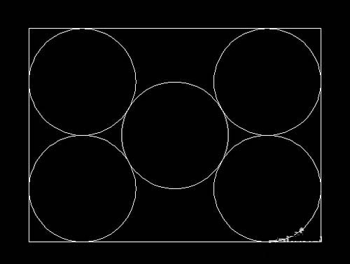 CAD中如何绘制矩形内切五个圆 CAD中如何绘制矩形内切五个圆