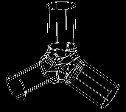 如何用CAD绘制一个三通管? 如何用CAD绘制一个三通管?