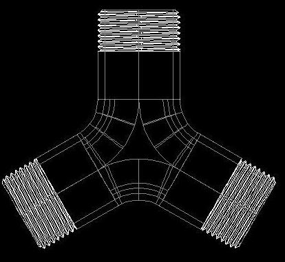 如何用CAD绘制一个三通管? 如何用CAD绘制一个三通管?
