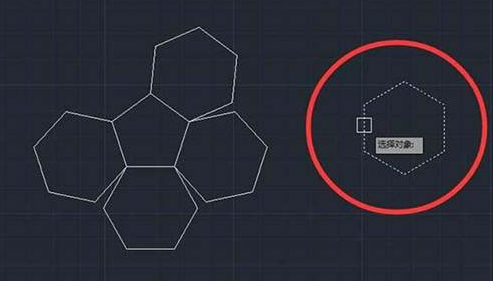 CAD如何使六边形对齐到五边形上? CAD如何使六边形对齐到五边形上?