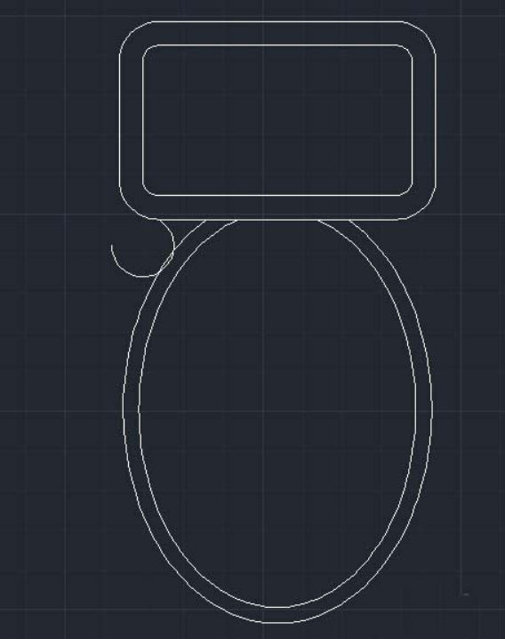 CAD绘制马桶平面图实例 CAD绘制马桶平面图实例
