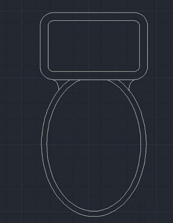 CAD绘制马桶平面图实例 CAD绘制马桶平面图实例