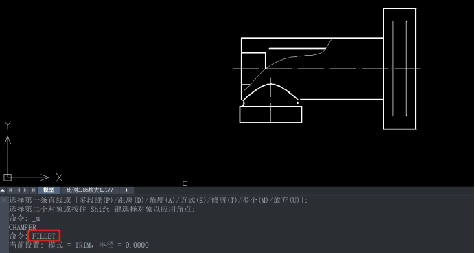 CAD在两个对象之间倒圆角 CAD在两个对象之间倒圆角